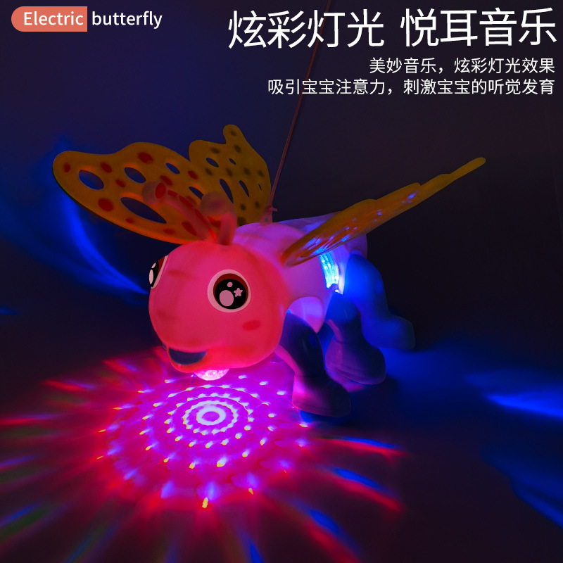 Electric crawling butterfly leash, butterfly luminous electric doll, night market street stall, children's toy manufacturer wholesale Application Scenario
