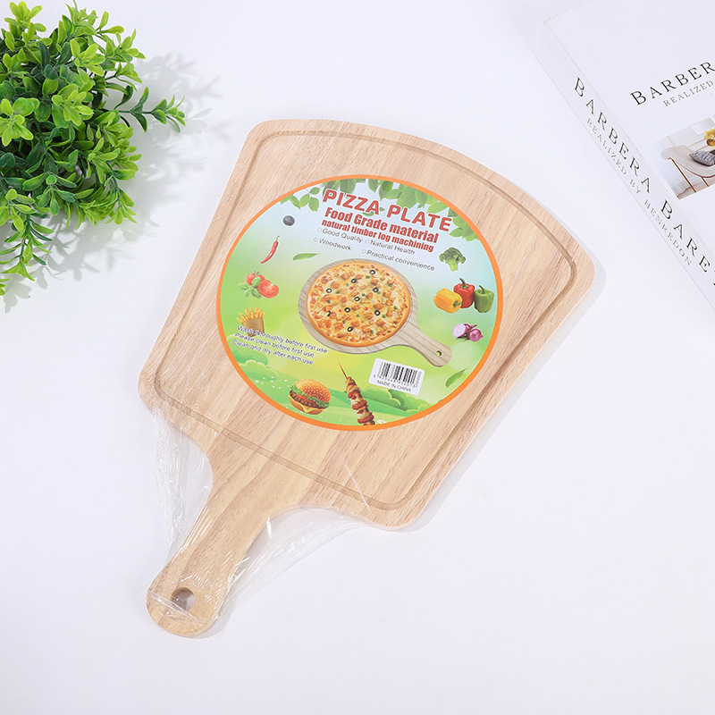 Household solid wood steak tray, household kitchen bamboo pizza board, Nan bamboo pizza spatula, household bread board, cheese board Specification image