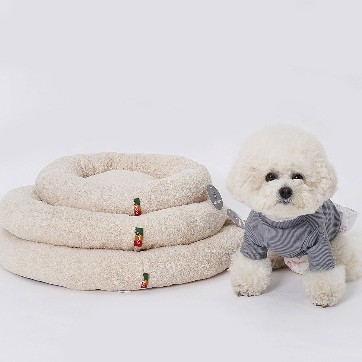 Round short-haired, warm, simple, soft and comfortable cat beds, pet dog beds, deep sleep pet mattress products details Picture