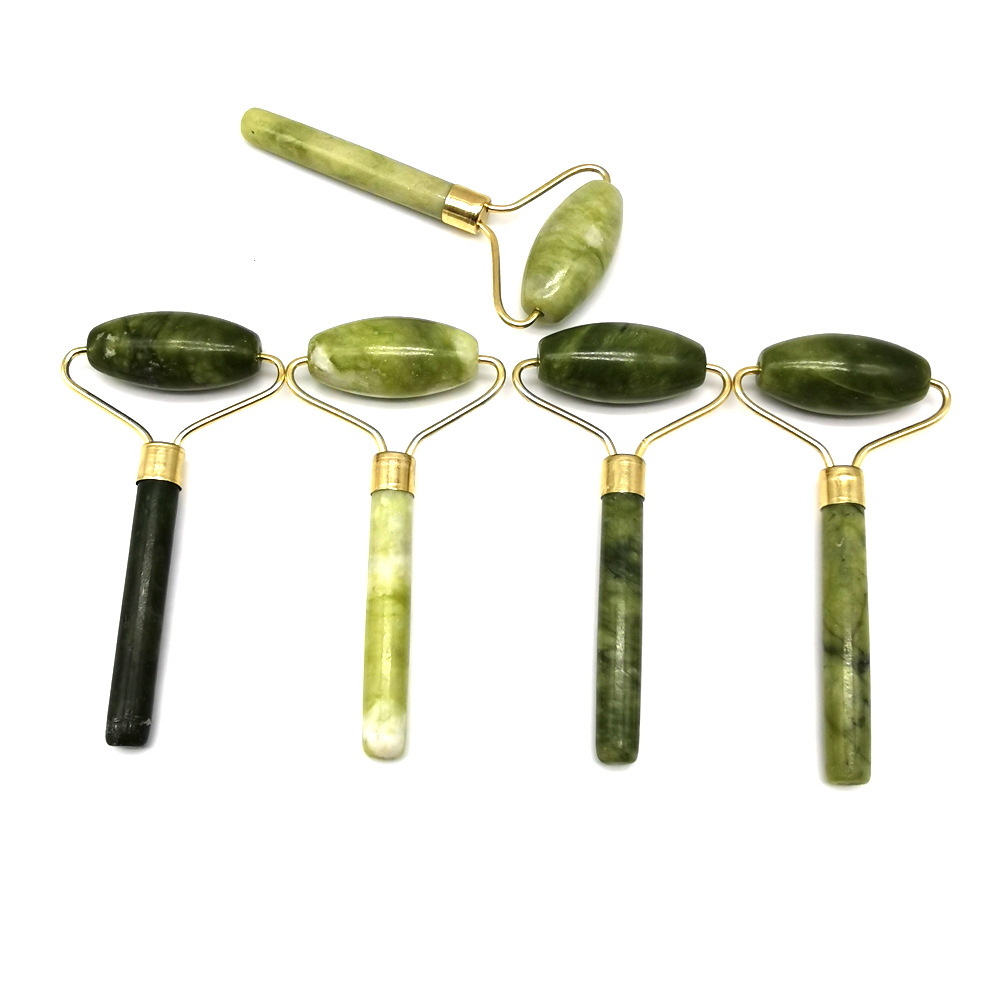 Natural Xiuyan jade single-head roller massager facial massage tool, direct sales from the manufacturer for beauty salons Item Picture