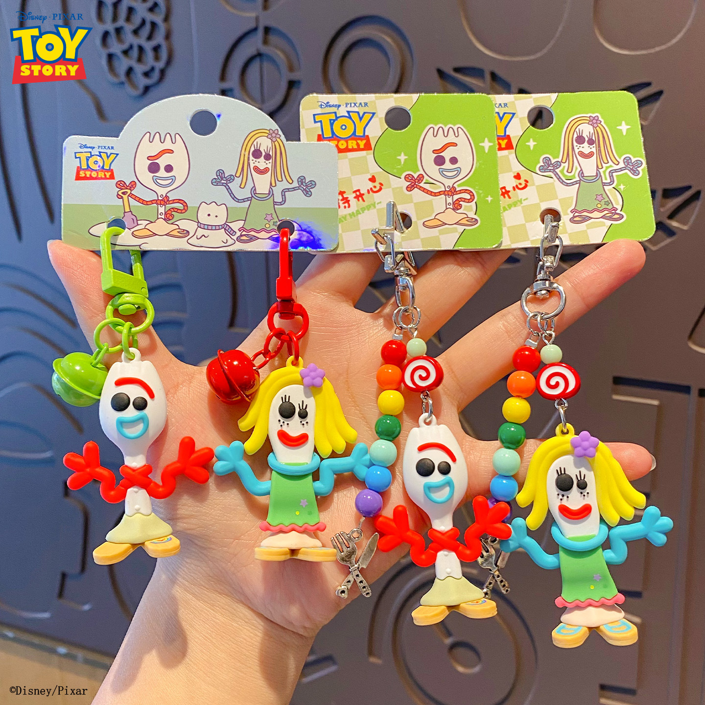 Official Toy Story knife, knife, fork, fork series pendants, cartoon and funny dolls, bags, accessories, car keychains details Picture