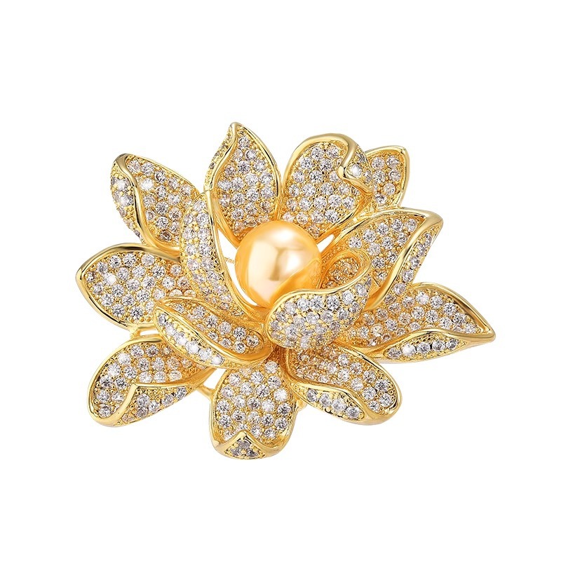 Flower brooch, high-end women, exquisite and luxurious style, brooch design sense, suit accessory brooch, Teacher's Day gift Item Picture