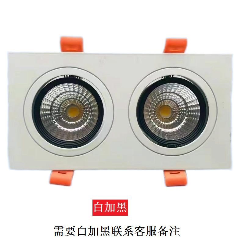 cob square spotlights, grille lights, led bold lights, ceiling lights, single-head, double-head, triple-head downlights, shopping malls, exhibition halls, living rooms details Picture