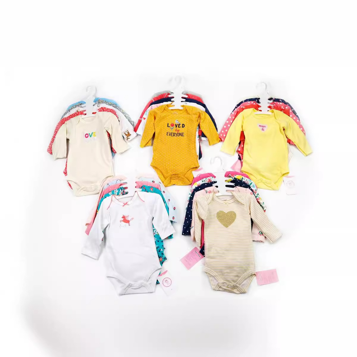 2025 Foreign trade patpat Infant and Children's Clothing Wholesale Long-sleeved bottom Wrap 5-piece set Double-sided fabric baby clothes Item Picture