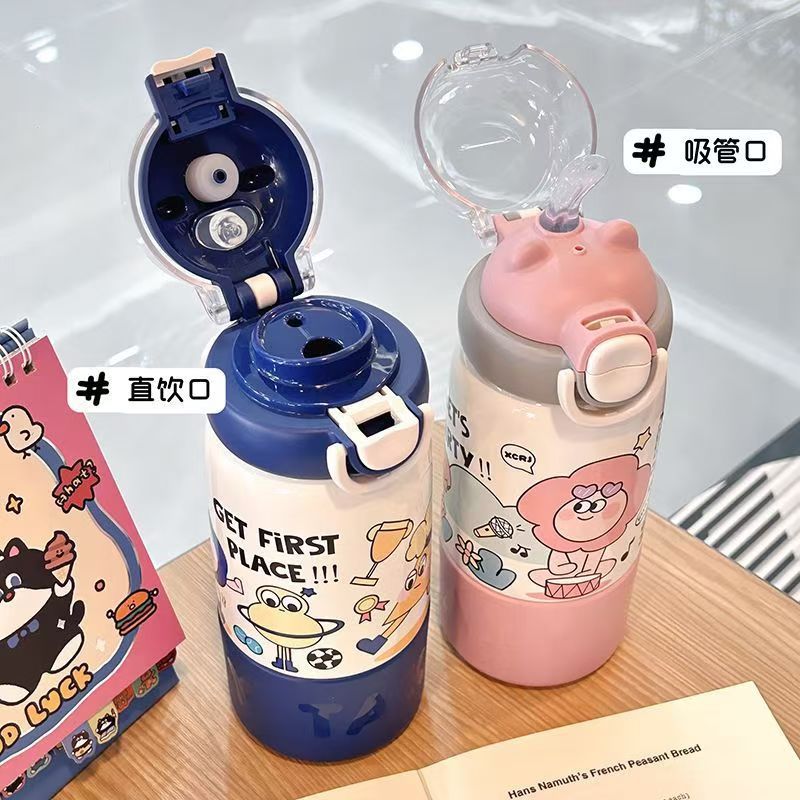 小茶日记保温杯女生高颜值可爱学生三饮水壶杯子便携吸管儿童水杯产品图