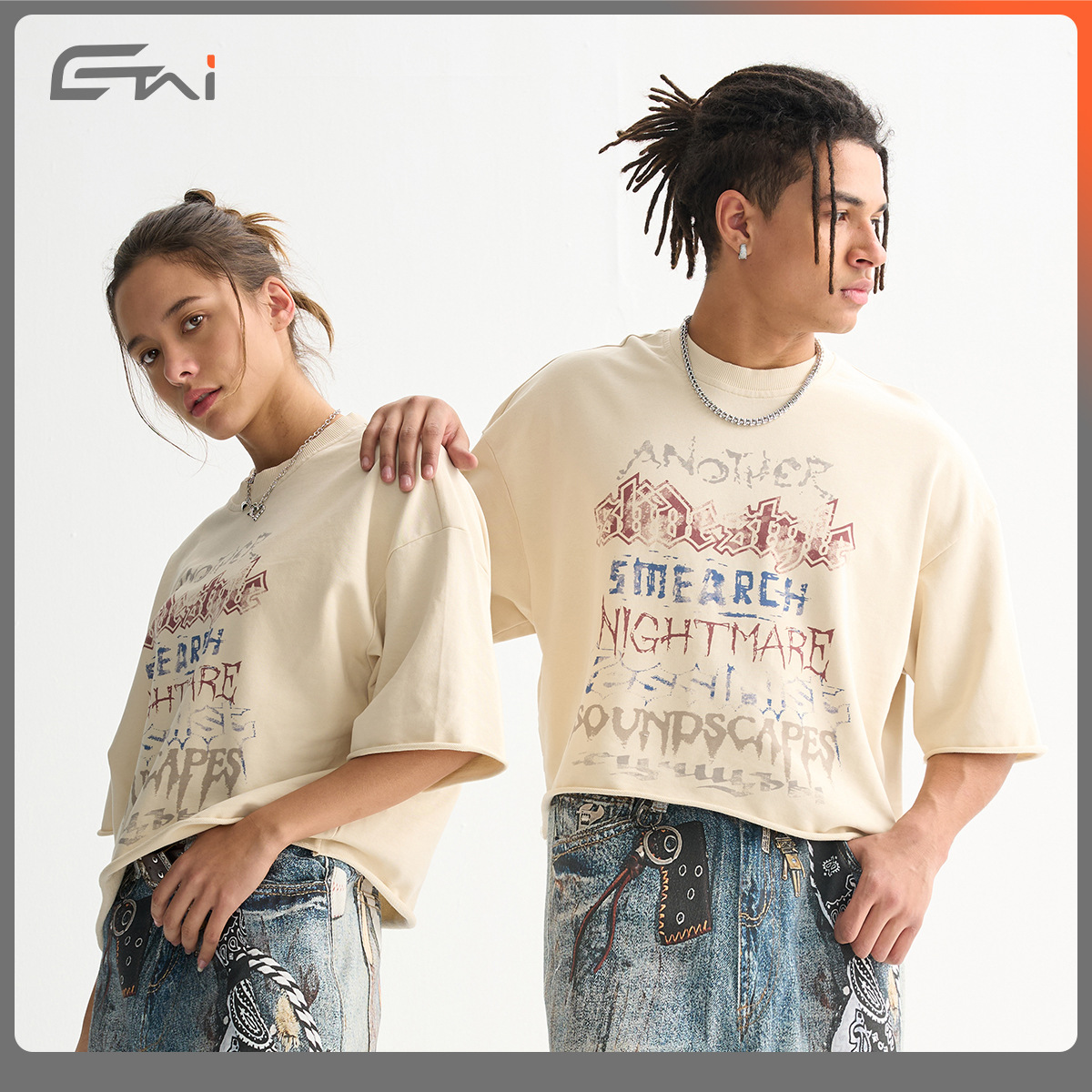 ETAI Men's Wear: High-quality trendy brand round-neck short and wide loop T-shirts, a must-have couple's style, casual men's short-sleeved with loose edges Application Scenario