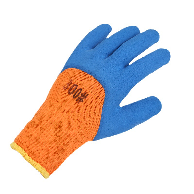Wholesale nylon coated gloves from the manufacturer, impregnated rubber for work on the ground, wear-resistant rubber labor protection, 13-needle breathable wear-resistant gloves Item Picture