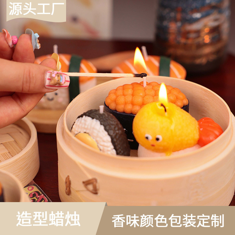 Cross-border original Japanese sushi scented candle gift box, birthday present, niche atmosphere home decoration wholesale