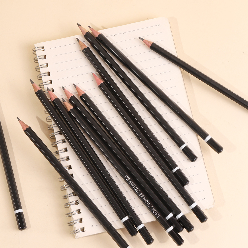 High-end rosewood dip pencils from the pencil factory, white circular paint, layered dip, top, sharpened pencils, custom LOGO Specification drawing