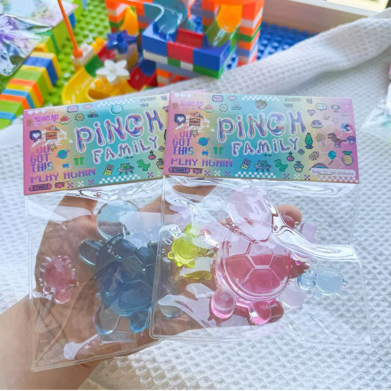 Creative transparent little turtle pinching fun children's Stress Relief and venting, stress-relieving sticky fun Kindergarten toys and gifts wholesale details Picture