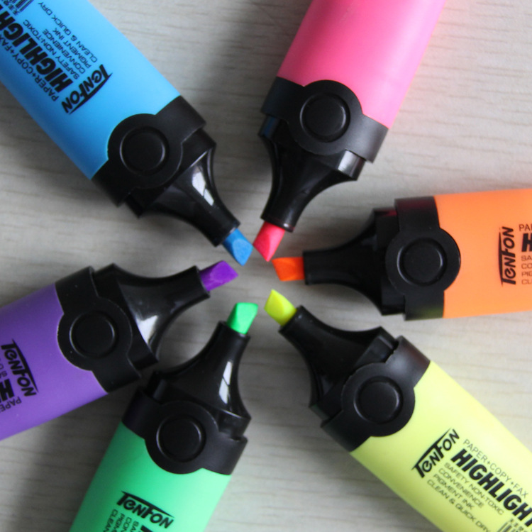 The new 225 flat highlighter from Tianfeng, Wenzhou, Zhejiang Province, features bright colors and is suitable for both ordinary and special marking details Picture
