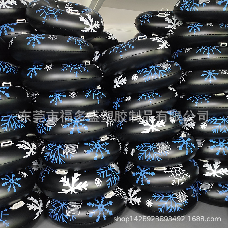 厂家现货充气雪花滑雪圈PVC雪橇耐磨耐寒充气滑雪管滑雪板滑雪车