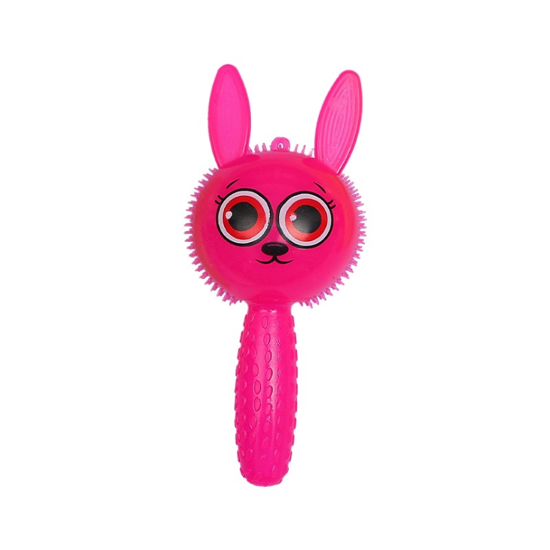 Rabbit luminous stick, pinching fun with whistle, flashing handle, luminous rabbit, children's stress-relieving toy, night market street stall supply Item Picture