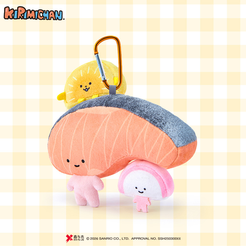 Sanrio official sliced salmon doll pendant, soft and cute, healing girl schoolbag pendant, student souvenir Specification image