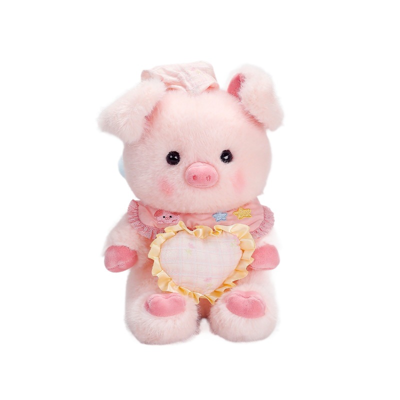 Duoai Genuine pajamas, Dudu Pig plush keychain, Angel Wings, pink Pig doll bag Pendant, healing doll Item Picture