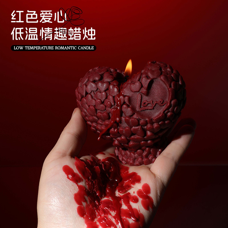Wholesale of 42-degree low-temperature scented candles, heart-shaped and romantic candles, couple drop wax, and low-temperature wax