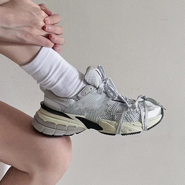 莆田鞋纯原 V2KRuntekk3XL女鞋白银厚底老爹鞋机能鞋新款复古男鞋