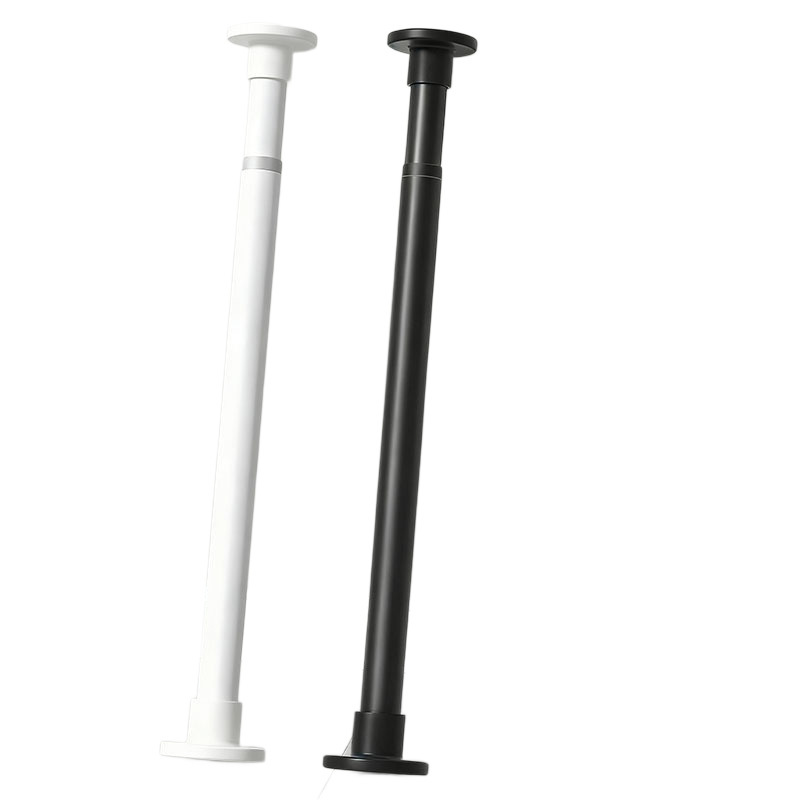 门帘杆/免打孔伸缩晾衣杆/浴帘杆/衣架杆/空调支架白底实物图