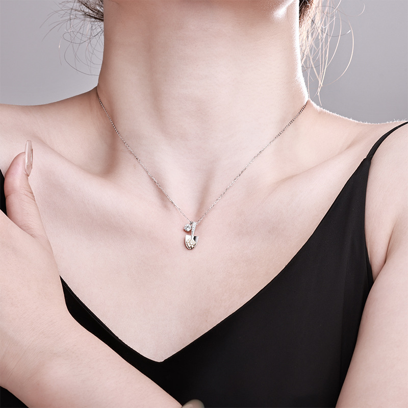 金铲铲系列小铲子莫桑项链女轻奢高级感小众设计款S925纯银锁骨链图