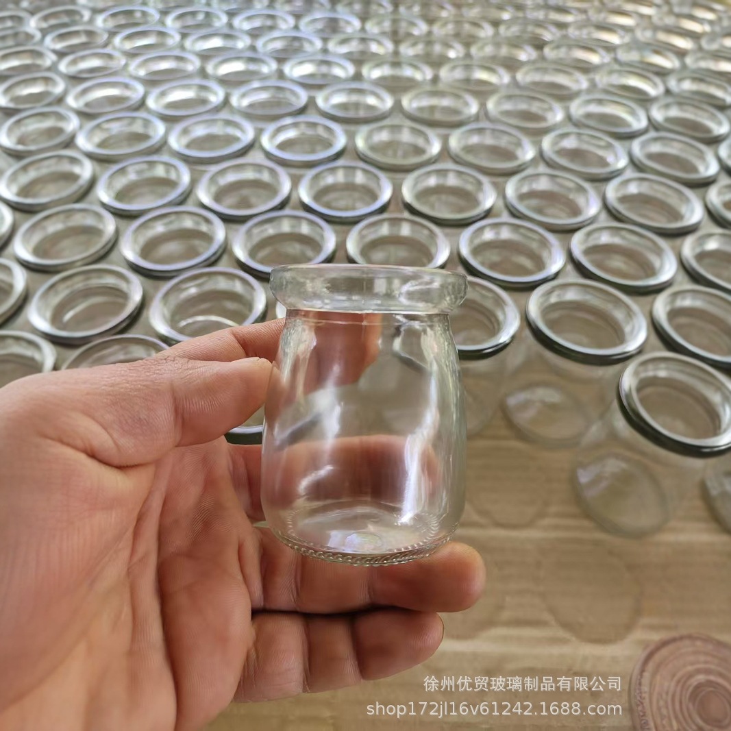 批发100ml玻璃布丁瓶加厚牛奶杯耐高温酸奶瓶木塞玻璃瓶