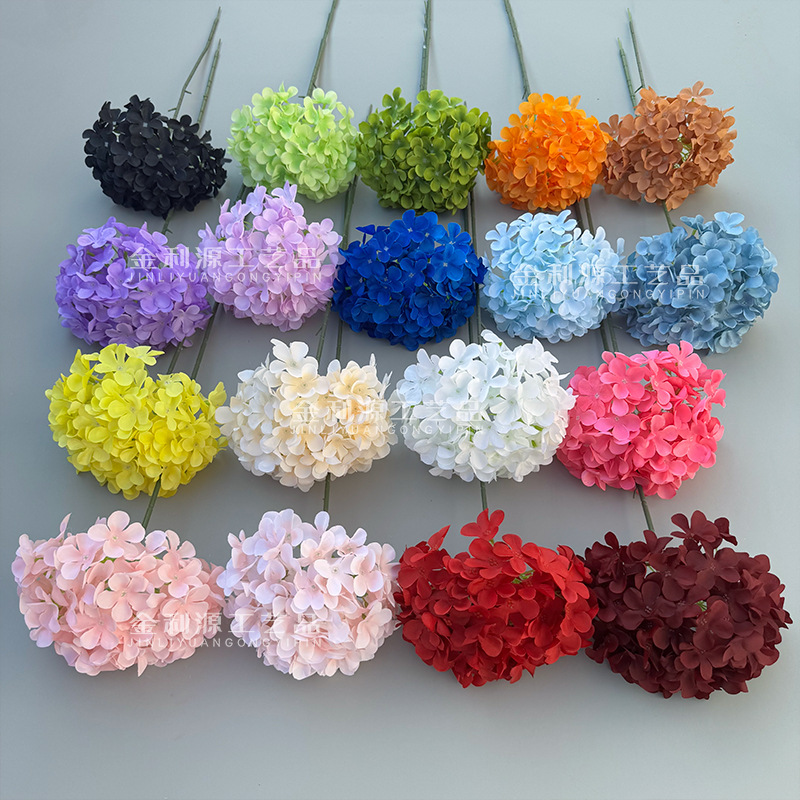 90片单支大绣球花棒棒糖绣球婚庆花排装饰挑高圆球仿真花