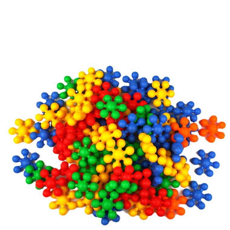 Hualong Toys' Little Plum Blossom building Blocks Desktop educational building blocks DIY plastic children's toy building blocks processing and customization Item Picture