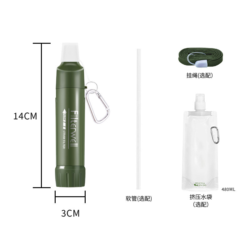 Factory direct sales of outdoor adventure emergency tools, UF ultrafiltration membrane, water purification straw, screw thread, and wilderness survival filtration Application Scenario