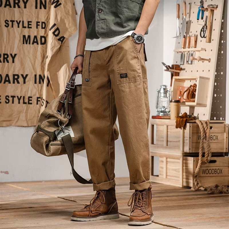 Cross-border consignment delivery of men's autumn new style American retro loose fashion trend straight-leg youth casual pants