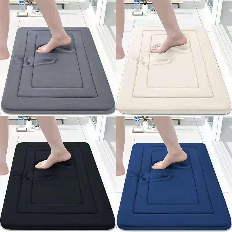 Cross-border bathroom floor MATS, thickened memory foam, anti-slip MATS for bathroom doors, coral fleece foot MATS, direct supply and wholesale from the manufacturer