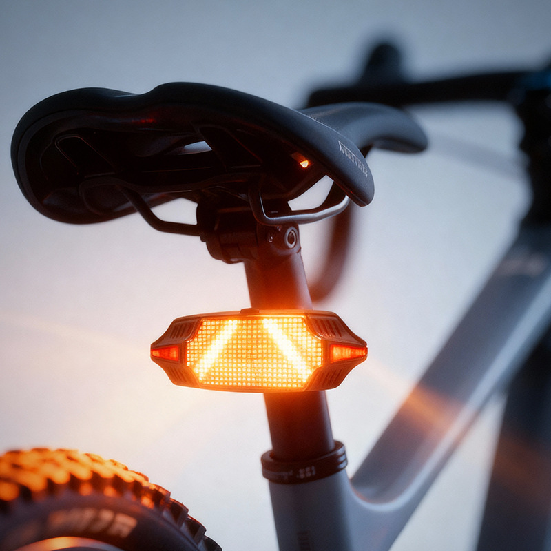 LED bicycle taillight automatic sensing brake turning APP customizable animation night cycling safety warning details Picture