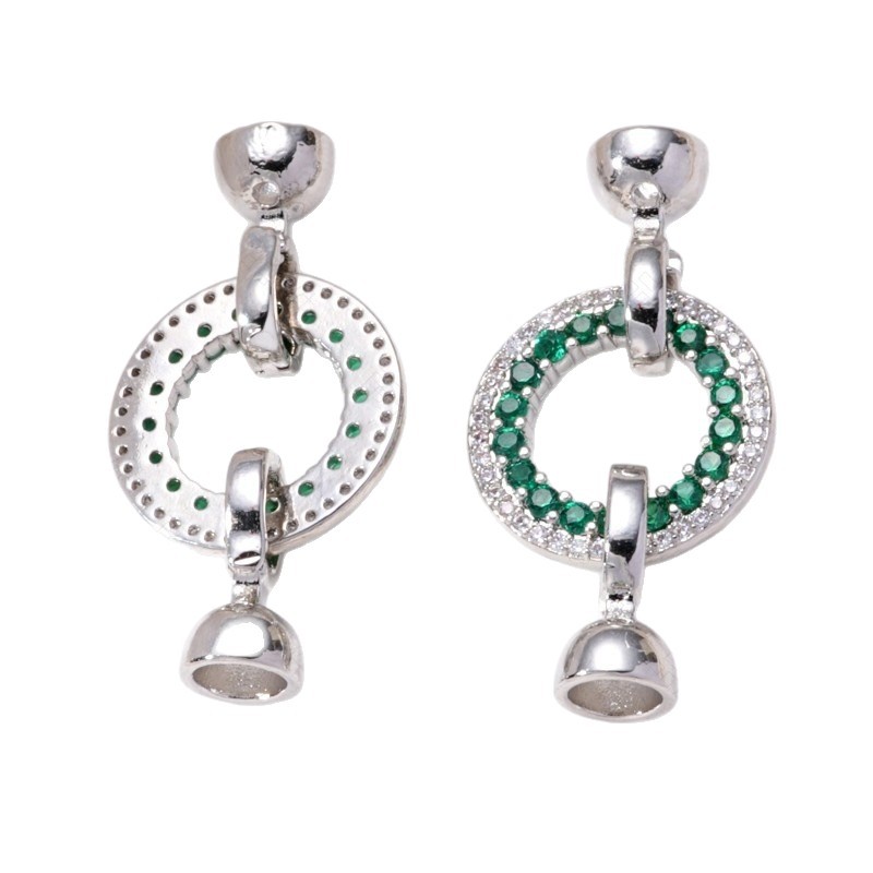 Pearl necklace buckle, emerald zirconium ring buckle, handcrafted end buckle, connecting buckle, mother-and-child buckle, sweater chain diy accessories Item Picture