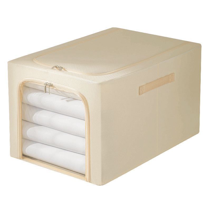 Thickened Oxford cloth Baina steel frame storage box, extra-large cotton quilt and clothes household storage wardrobe, clothes storage Item Picture