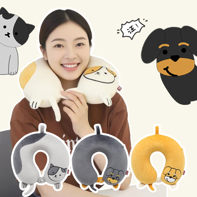 卡通动物慢回弹记忆棉U型枕 康乐屋办公室护颈午休旅行护颈枕批发