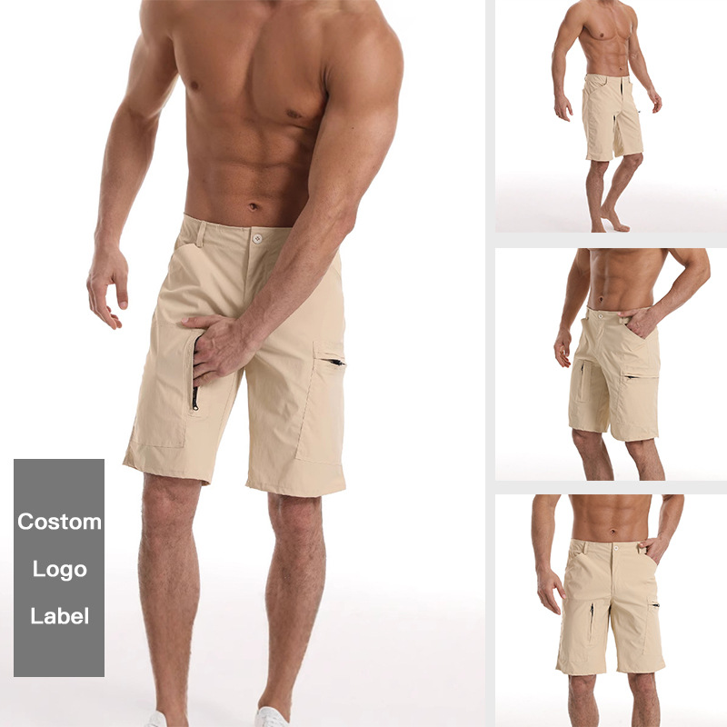 跨境3680款亚马逊25年夏季新款多口袋宽松工装五分直筒登山速干裤
