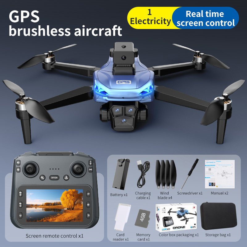 Cross-border best-selling remote-controlled drone with screen, professional aerial photography, GPS positioning, dual-camera, long-range aircraft