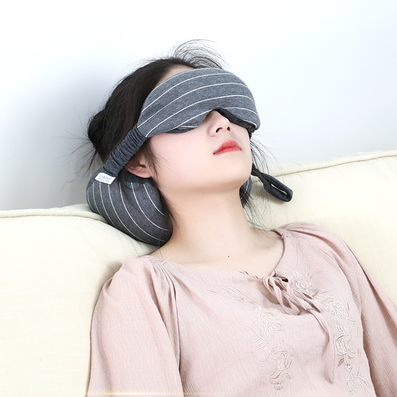Two-in-one eye mask, neck pillow, U-shaped pillow, sweat cloth, foam particle eye mask pillow, car travel, leisure nap pillow details Picture