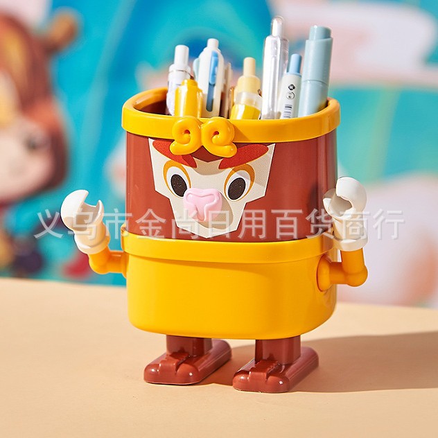 Creative "Journey to the West" cartoon character pen holder, home desktop miscellaneous storage bucket, children's toy storage box, pen holder details Picture