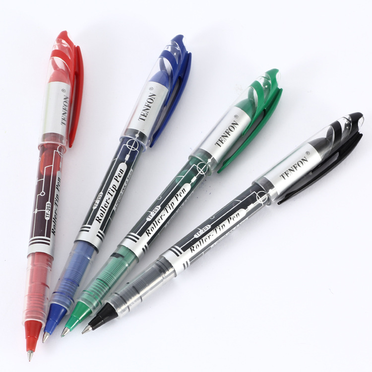 Socket straight liquid plastic water-based pen 0.5MM signature pen black blue red 203 water-based pen water expansion 12 pieces per box Specification drawing