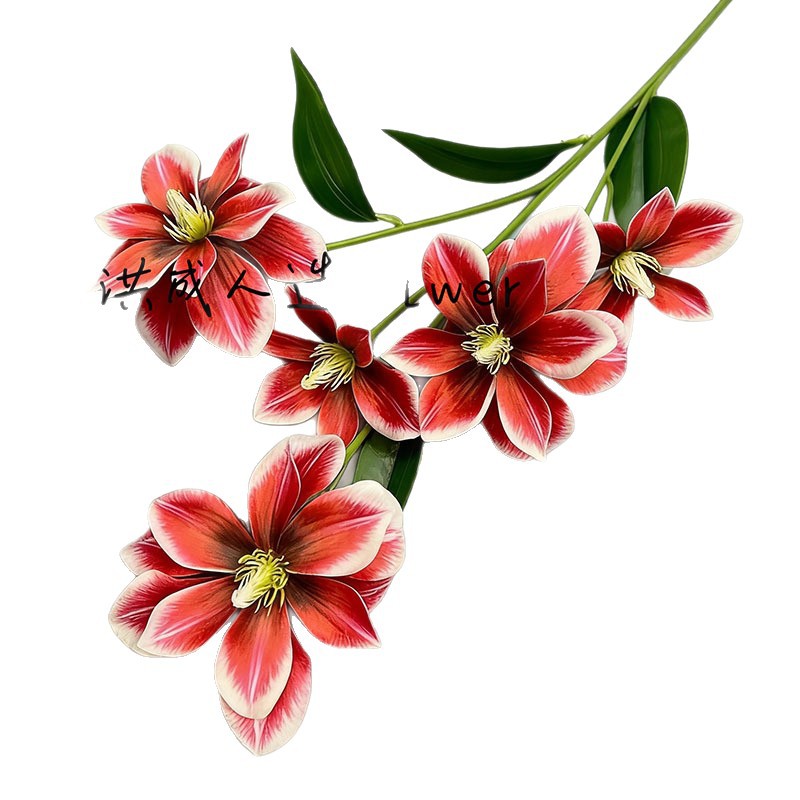 New 5-head magnolia flower arrangement for home use, shopping mall window display, table decoration, floral art, and artificial flower bouquets Item Picture