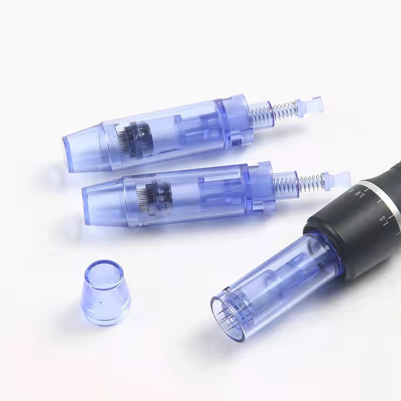 shanilak A1 Microneedle Tattoo pen Electric microneedle Tip Long Blue A6 Tattoo Needle Pregnancy eyelash Beauty Device Nano silicon crystal microneedle Specification image