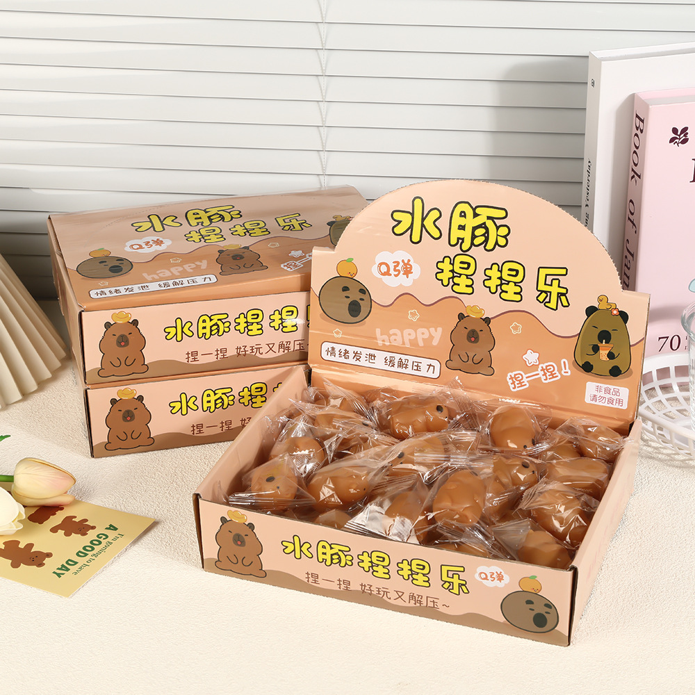Cute mini Capibara, slow rebound, release stress relief, capybara toys, night market stalls, stress-relieving animals