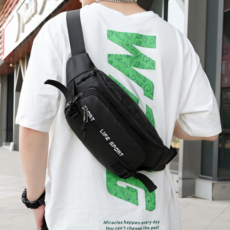 新款时尚户外腰包跑步骑行胸包简约潮搭手机收银包小巧玲珑休闲包