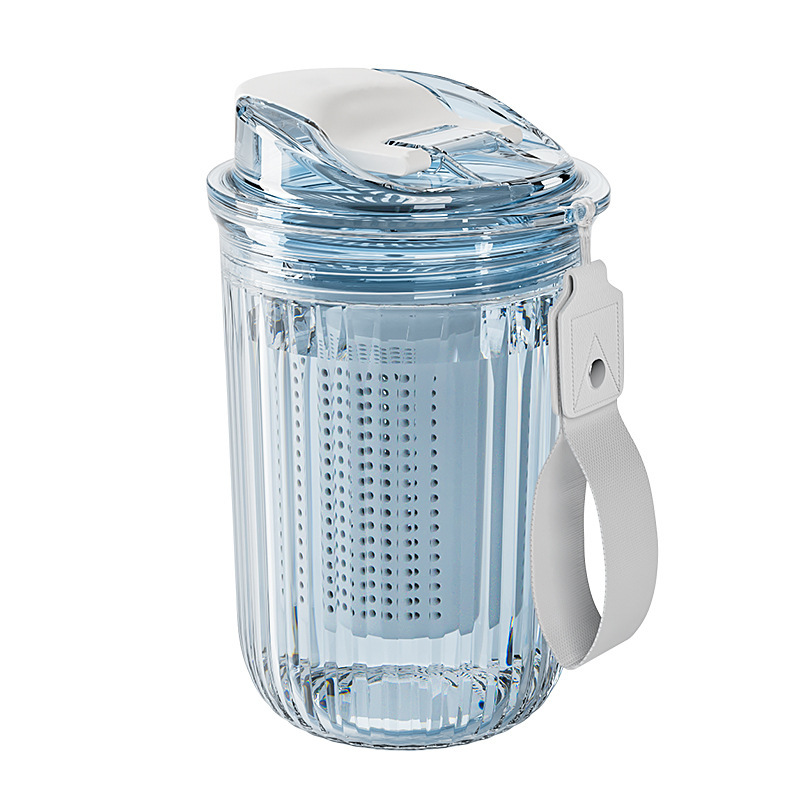 Portable double-drinking cup, plastic, high appearance level, portable water cup, office cup, direct drinking cup, coffee gift cup Item Picture