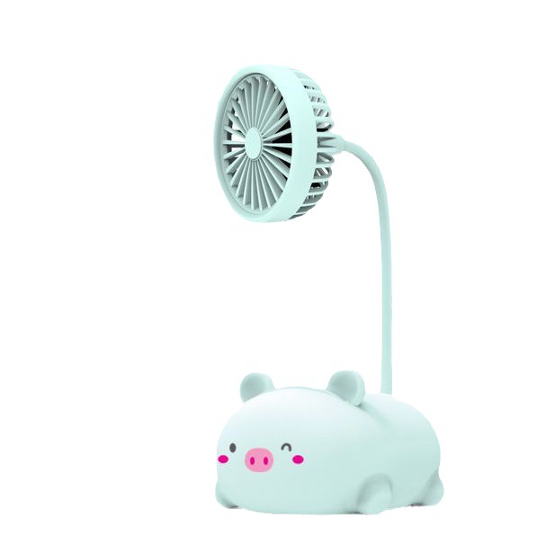 夏季小型卡通电风扇迷你学生宿舍床上台式家用多功能桌面小风扇D白底实物图