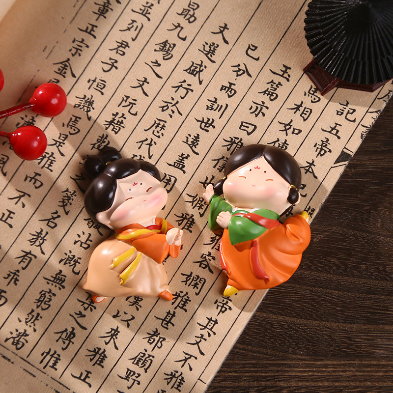 Tang Xiaotang shakes her head, refrigerator stickers, wall stickers, resin handicrafts, Chinese Tang style, Xi 'an gifts and souvenirs, Tang Lady details Picture