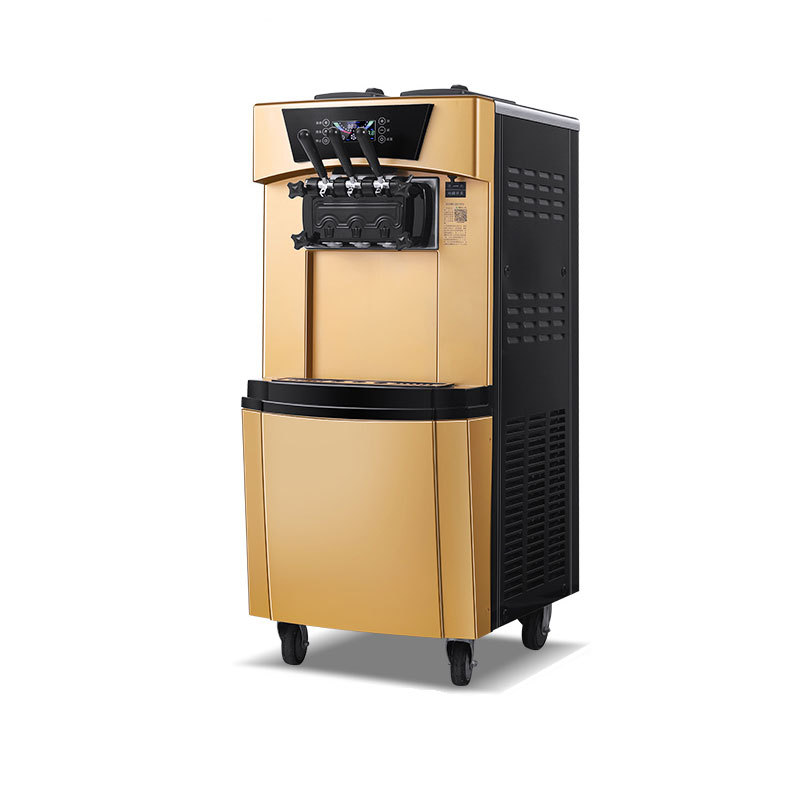 Commercial automatic vertical three-color ice cream cone machine, a high-yield ice cream machine in gold
