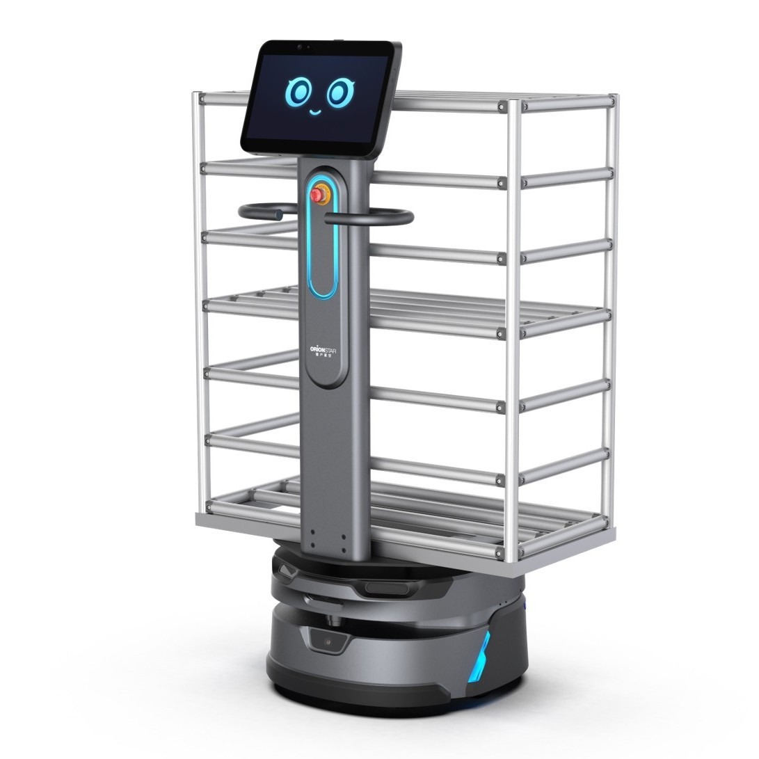 红太阳科技AI智能配送机器人车间工厂无轨道自动无人配送任务