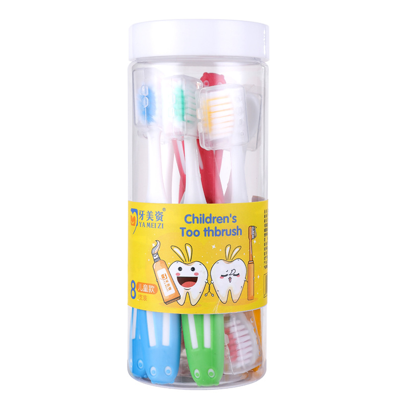 桶装儿童牙刷8支装3-12岁超细软毛宝宝卡通工厂代发小猪佩奇小头