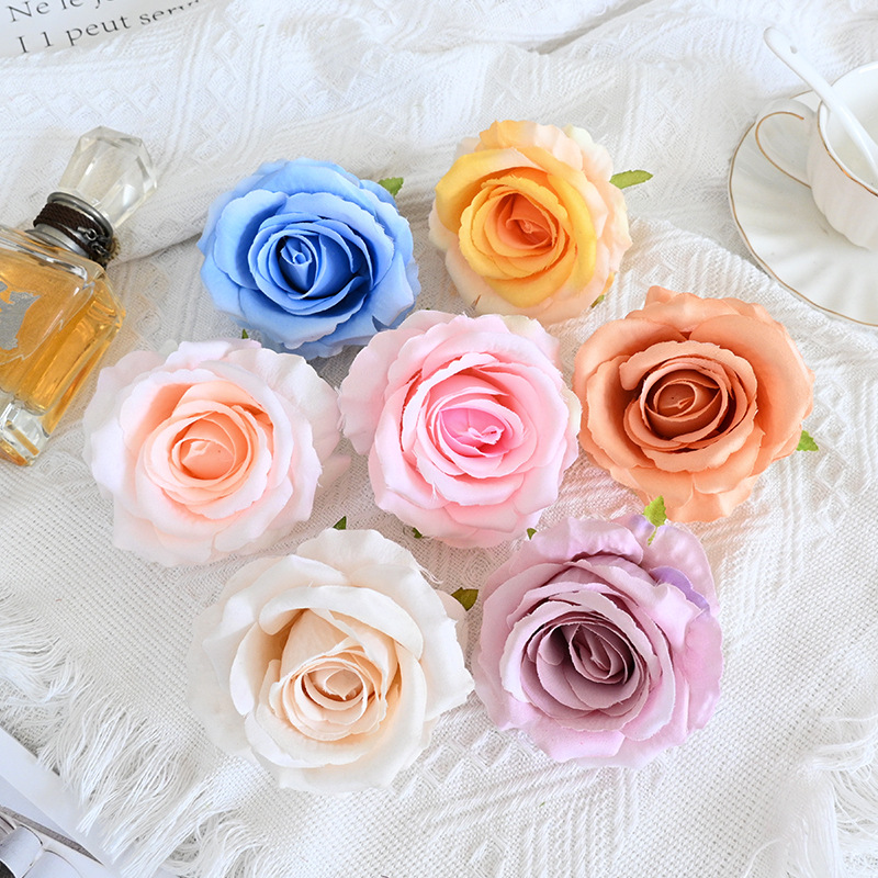 Factory wholesale wedding car decoration flowers, artificial large roses, hand-held bouquets, wedding flower materials, and artificial flower wall production details Picture