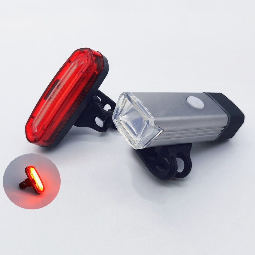 Mountain bike light, USB charging, night riding, strong flashlight, flashing warning, taillight, cycling equipment details Picture